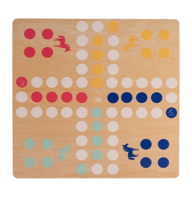 GIOCO DA TAVOLO "NON TI ARRABBIARE" A TEMA EQUESTRE IN LEGNO  